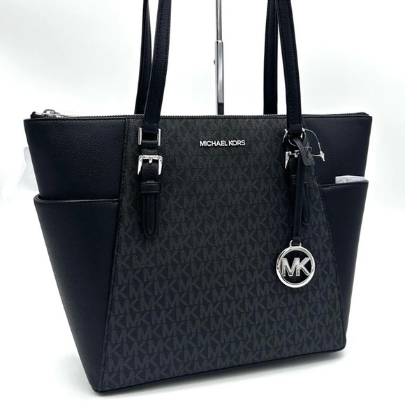 Michael Kors Large Charlotte Tote Bag Black (NWT) - Picture 3 of 10